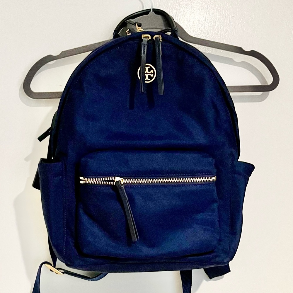 Tory Burch Navy Piper Zip Backpack